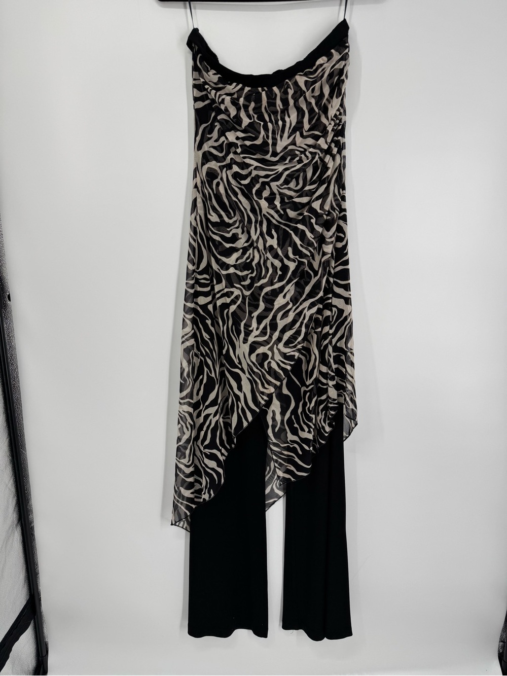Janine London Paris New York vintage Strapless Animal Print Jumpsuit Size M - Picture 3 of 11